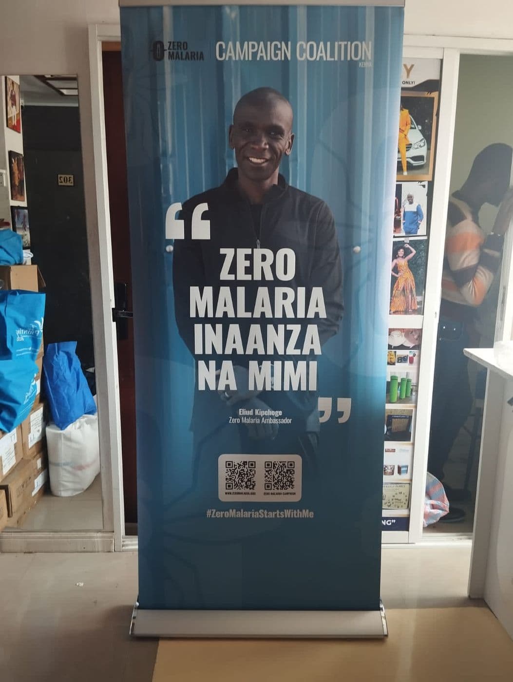 Zero Malaria roll-up banner